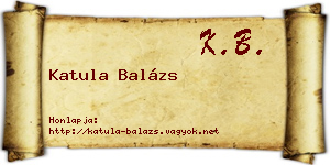 Katula Balázs névjegykártya